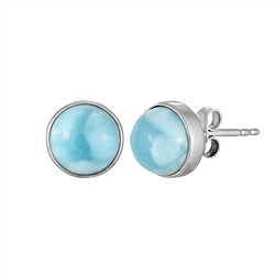 244018260021 Larimar Earstuds, Round (8 mm), 0.9 cm, rhodiniert | Marco Schreier
