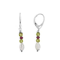 244018260035 Ohrhänger Perlmutt, Peridot,Turmalin, 45 × 10 mm, rhodiniert | Marco Schreier