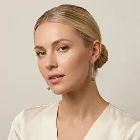Boucles d'oreilles en tourmaline (boule, Pièce), 4,5 cm, rhodiées | Marco Schreier