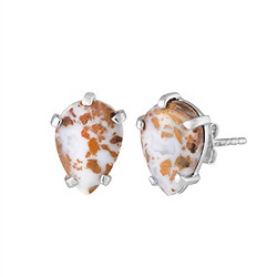 244018260058 Clous d'oreilles Dragon Lace en Agate, en forme de goutte, 1,8 cm, rhodiés | Marco Schreier