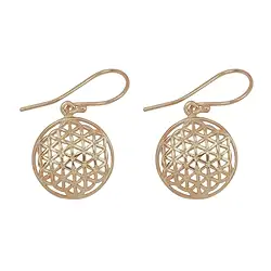 244019130040 Boucles d'oreilles avec crochets, Fleur de vie, argent doré à la rose | Marco Schreier