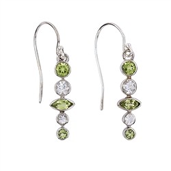 244023210379 Ohrhänger Peridot, Topas, 3,8cm, platiniert | Edelsteine, Heilsteine & Schmuck