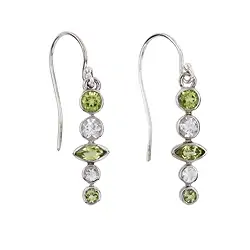 244023210379 Boucles d'oreilles avec crochets Péridot, Topaze, 3,8cm, platiné | Marco Schreier