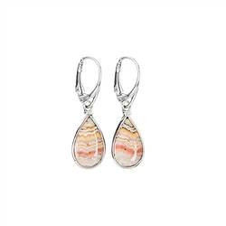 244023220005 Pendientes de gota de Ágata encaje (roja), 4,3 cm, platinados | Marco Schreier