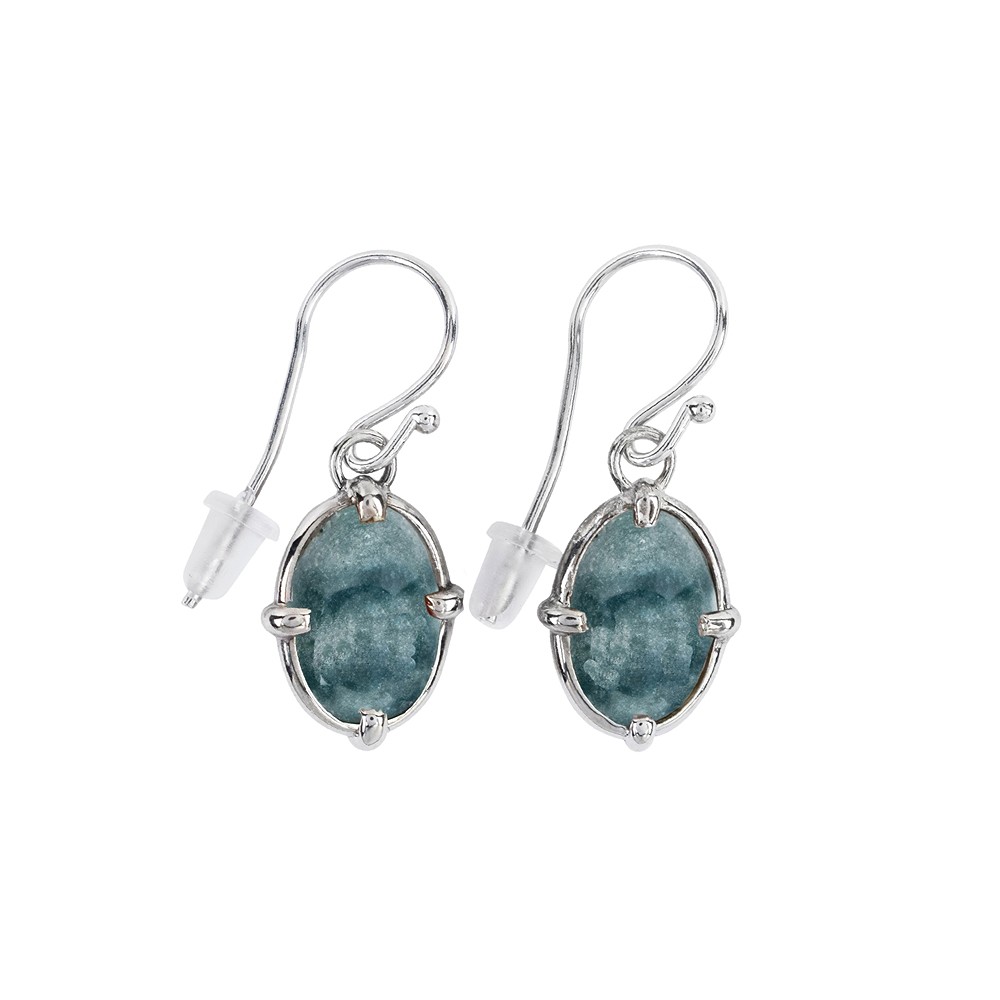 Orecchini ovali in diaspro Ocelot, 3,6 cm, placcati in platino | Marco Schreier