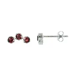 244023220066 Ohrstecker Granat, rund (3mm), 1,2cm, platiniert | Marco Schreier