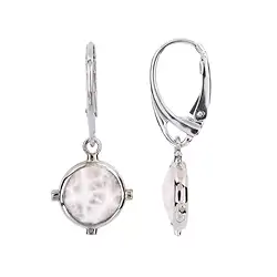 244023220088 Ohrhänger Natrolith, rund (10mm), 3,6cm, platiniert | Marco Schreier