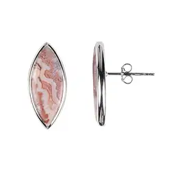 244023220110 Clous d'oreilles Dentelle-Agate Marquise (20 x 8mm), 2,3cm, platiné | Marco Schreier