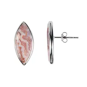 Pendientes Ágata encaje marquesa (20 x 8mm), 2,3cm, platinado | Marco Schreier