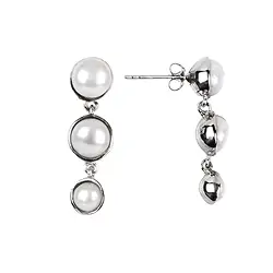 244023220117 Earstud round pearl (5.0/7.5mm), 3.0cm, platinum plated | Marco Schreier