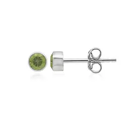 244023220118 Ohrstecker Peridot rund (3mm), facettiert, 0,4cm, platiniert, lose | Marco Schreier
