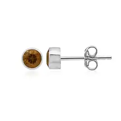 244023220123 Ohrstecker Granat (orange) rund (4mm), facettiert, 0,5cm, platiniert | Marco Schreier