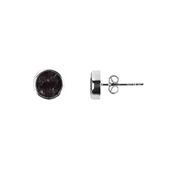 244023220214 Ohrstecker Hypersthen, rund (8mm), 0,9cm, platiniert | Marco Schreier