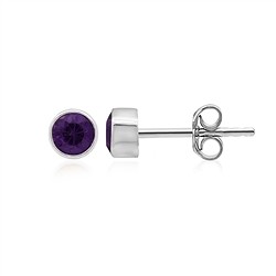 244023220287 Earstud Amethyst round (4mm), faceted, 0.5cm, platinum plated | Marco Schreier