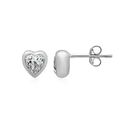 244023220289 Pendientes Topacio (blanco) corazón (5mm) 0,6cm, platinado | Marco Schreier
