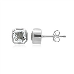 244023220290 Clous d'oreilles Topaze (blanc) Cushion (6mm), 0,7cm, platiné | Marco Schreier