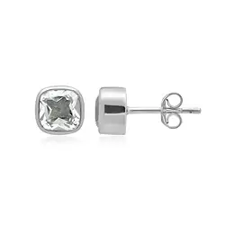 244023220290 Ohrstecker Topas (weiß) Cushion (6mm), 0,7cm, platiniert | Marco Schreier