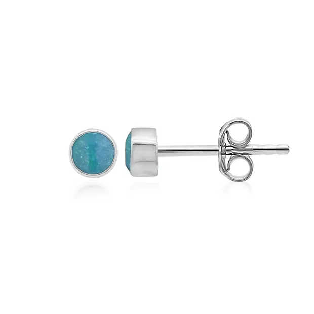 Ohrstecker Opaldubletten rund (3mm), 0,4cm, platiniert | Marco Schreier