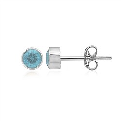 244023220293 Perno auricolare Topazio (blu) rotondo (3 mm), 0,4 cm, placcato platino | Marco Schreier