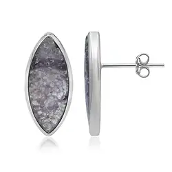 244023220302 Earstud grape agate marquise (20 x 8mm), 2.1cm, platinum plated | Marco Schreier
