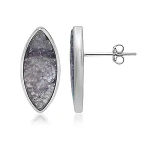 Earstud grape agate marquise (20 x 8mm), 2.1cm, platinum plated | Marco Schreier