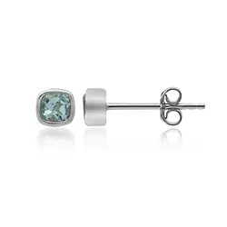 244023220405 Ohrstecker Topas blau quadratisch (4 x 4mm), facettiert, 0,5cm, platiniert | Marco Schreier