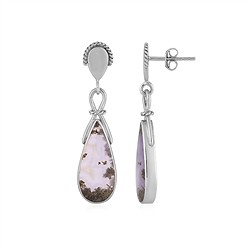 244023230023 Boucles d'oreilles avec crochets en calcédoine (lilas), goutte (20 x 9mm), 3,5cm, platiné | Marco Schreier
