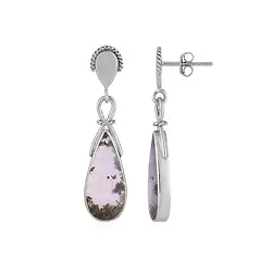 244023230023 Boucles d'oreilles avec crochets en calcédoine (lilas), goutte (20 x 9mm), 3,5cm, platiné | Marco Schreier