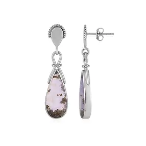 Ohrhänger Chalcedon (lila), Tropfen (20 x 9mm), 3,5cm, platiniert | Marco Schreier