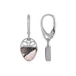 244023230024 Ohrhänger Chalcedon (lila), Halb-Oval (12 x 10mm), 3,8cm, platiniert | Marco Schreier