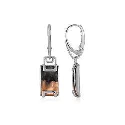 244023230046 Ohrhänger Feder-Carneol, Rechteck (17 x 9mm), 3,9cm, platiniert | Marco Schreier