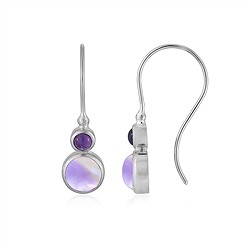 244023230084 Earrings Ametrine (8mm), Amethyst (4mm), 2.8cm, platinum plated | Marco Schreier