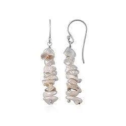 244023230091 Earrings pearls Keshi (4 - 8mm), 3.5cm, platinum plated | Marco Schreier