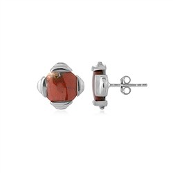 244023230240 Clous d'oreilles Calcédoine (multicolore), rond (130mm), 1,2cm, platiné | Marco Schreier