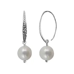 Ohrhänger Perle (weiß-creme) 10mm, 3,4cm, platiniert  | Marco Schreier