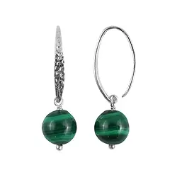 244023240017 Ohrhänger Malachit, Kugeln (10mm), 3,4cm, platiniert | Marco Schreier