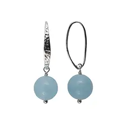 244023240019 Ohrhänger Aquamarin, Kugeln (11mm), 3,4cm, platiniert | Marco Schreier