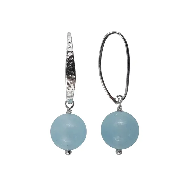 Pendientes Aguamarina, cuentas (11mm), 3,4cm, platinado | Marco Schreier