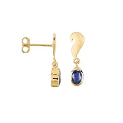 244109314063 Kyanite oval Earstuds, wings, gold-plated | wholesaler gems & healing stones