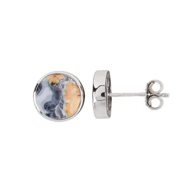Pendientes marquesa de jaspe maligano (10 mm), 1,2 cm, rodinados | Marco Schreier