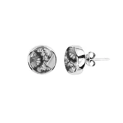 244118305577 Earstuds Petrified Coral round (07mm), 0.9cm, rhodiniert | Marco Schreier