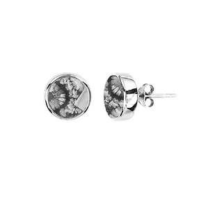 Earstuds Petrified Coral round (07mm), 0.9cm, rhodiniert | Marco Schreier
