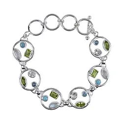 245005110111 Pulsera "Winter Suite" Larimar, Peridoto, Topacio, Labradorita (blanca) | Marco Schreier