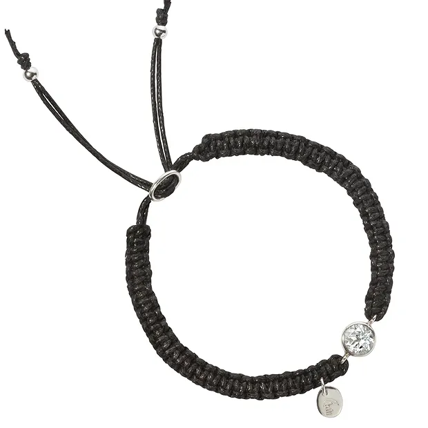 Armband Makramee, Topas (weiß) rund facettiert | Marco Schreier