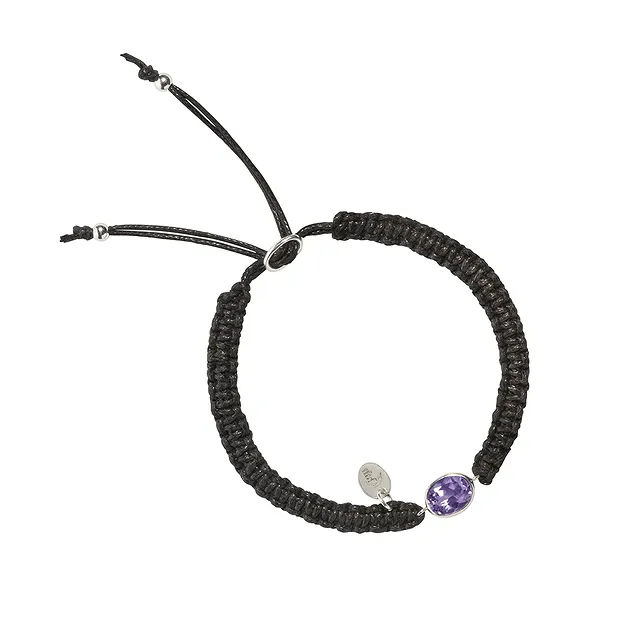 Armband Makramee, Amethyst oval, facettiert | Edelsteine, Heilsteine & Schmuck