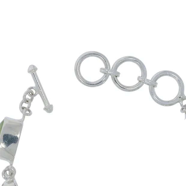 Bracciale prehnite, perla, granato | Gemme Schreier, pietre curative e gioielli
