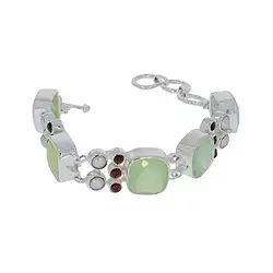 245005160054 Bracelet prehnite, perle, grenat | Marco Schreier