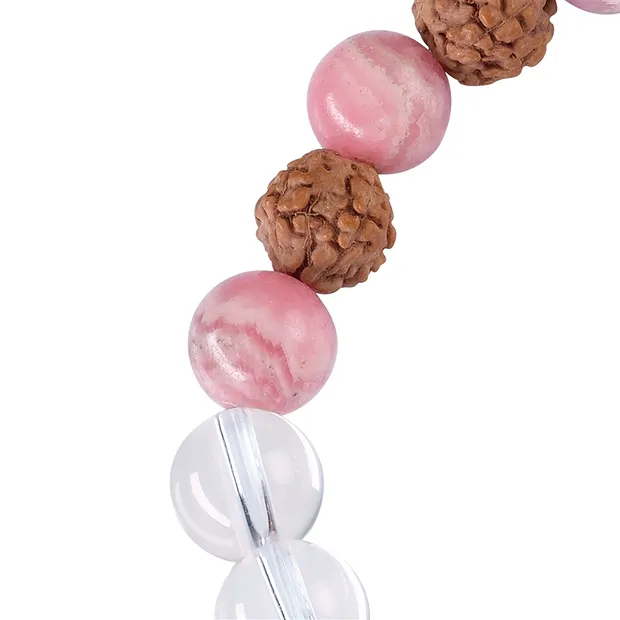 Pulsera Mala Rodocrosita, Cristal de roca (pick-me-up) | Marco Schreier