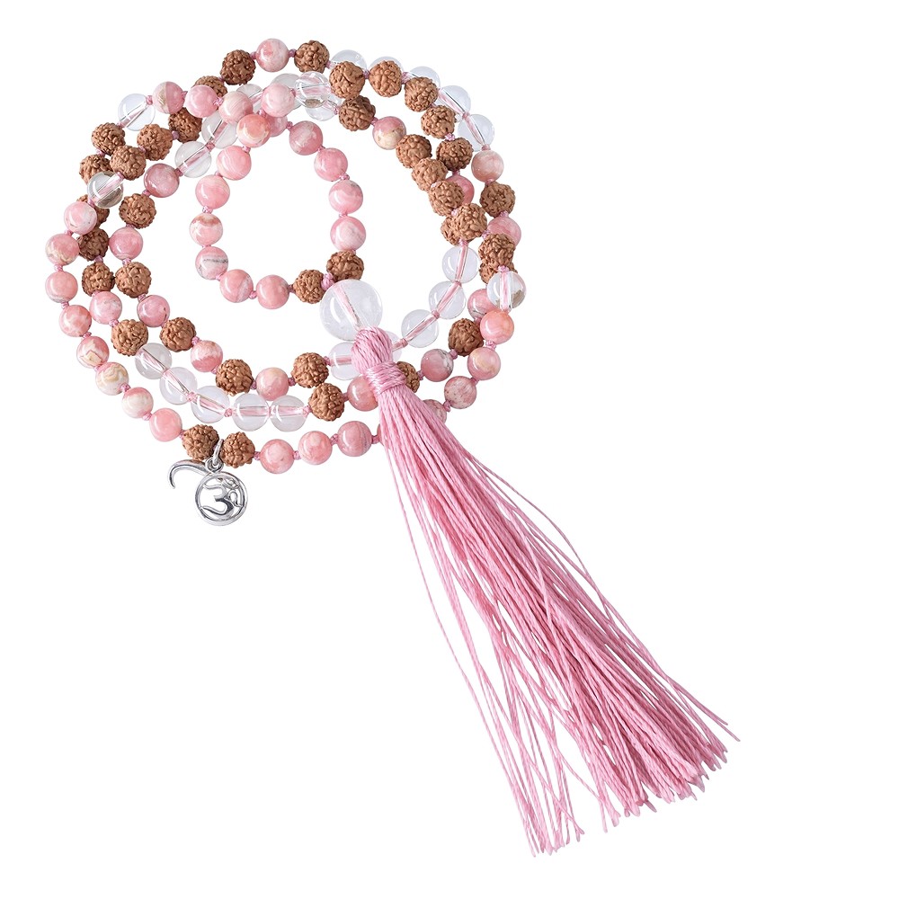 Mala bracelet Rhodochrosite, Rock Crystal (pick-me-up) | Marco Schreier