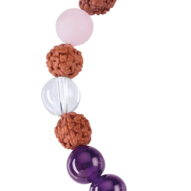 Bracelet Mala Améthyste, Cristal de roche, Quartz rose (vitalité) | Marco Schreier